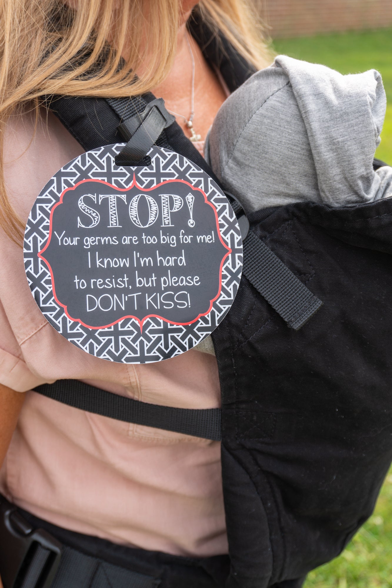 No Kissing A Newborn Car Seat and Stroller Tag