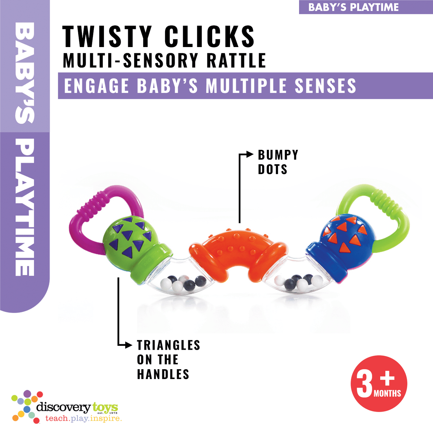 Discovery Toys Twisty Clicks Infant Sensory Toy