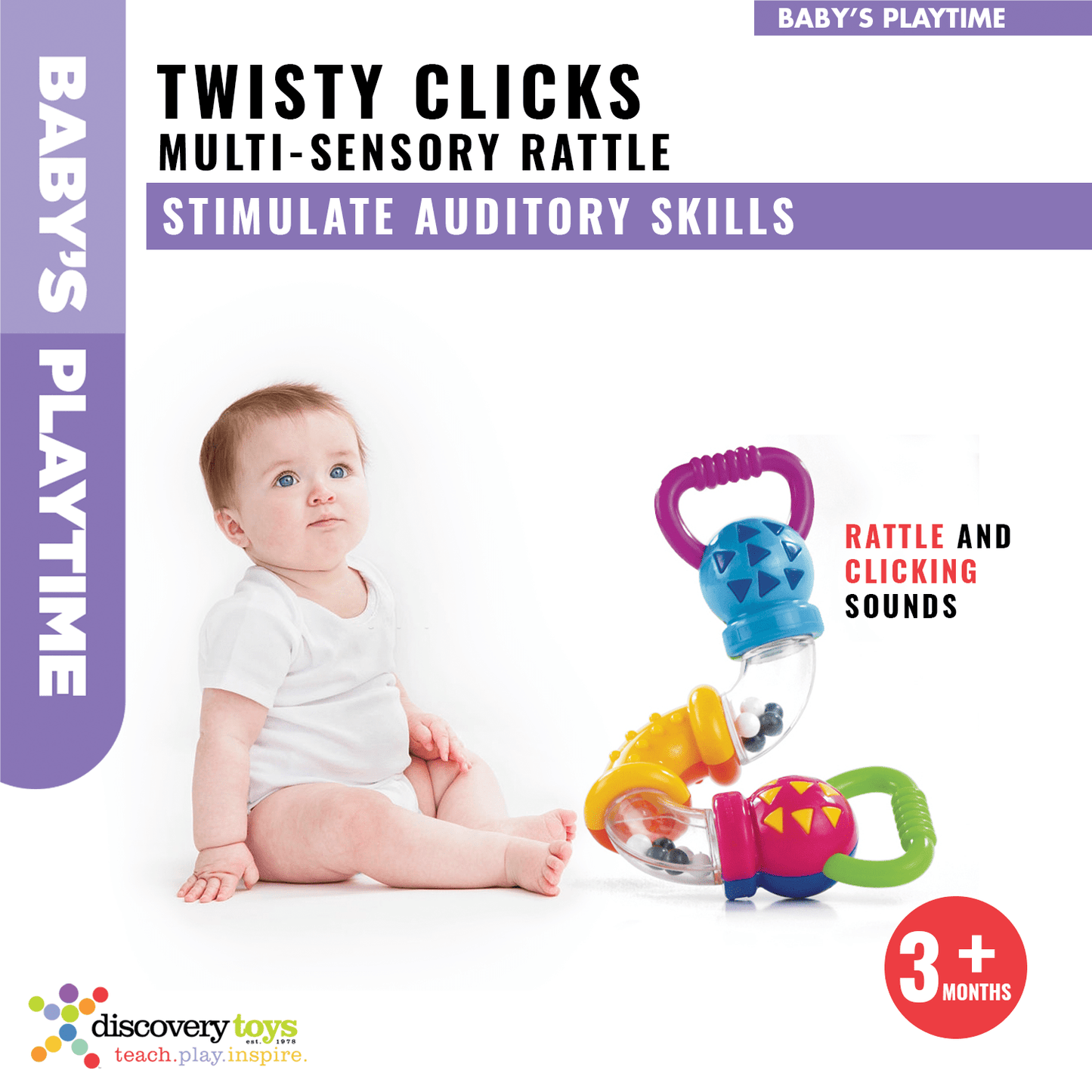 Discovery Toys Twisty Clicks Infant Sensory Toy